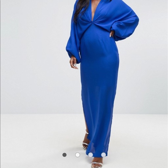 ASOS Balloon Sleeve Column Maxi Dress - Picture 4 of 7